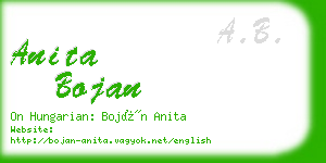 anita bojan business card